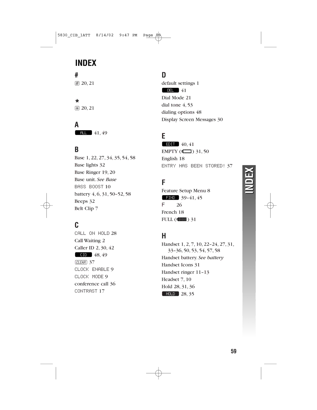 GN Netcom 5830 user manual Index 