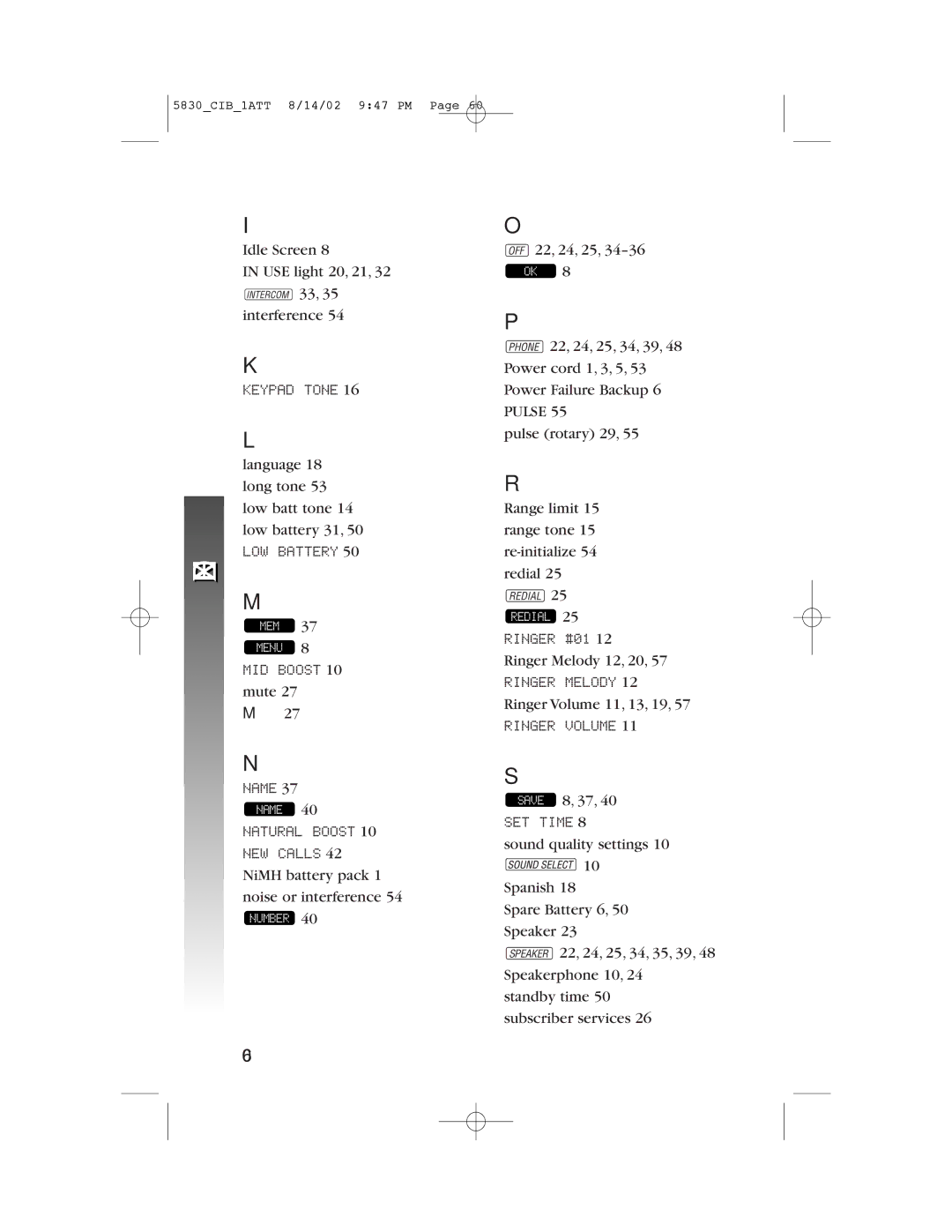 GN Netcom 5830 user manual Keypad Tone 