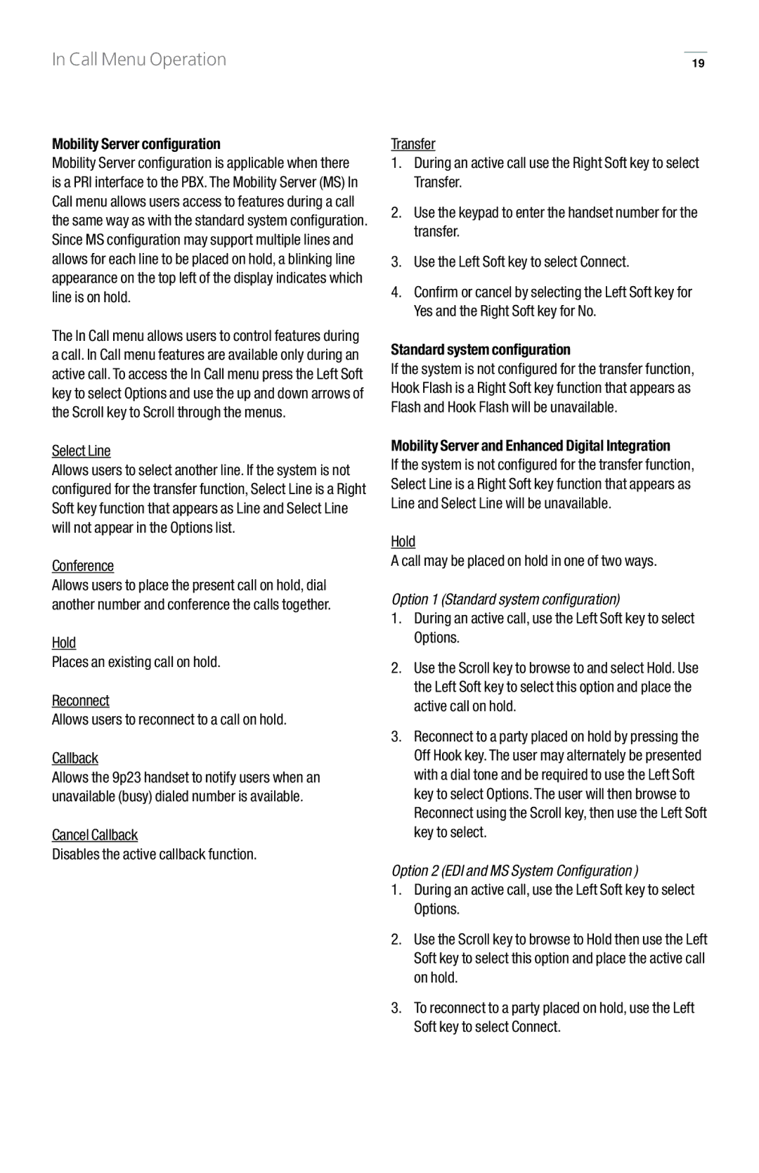 GN Netcom 9p23 manual Mobility Server configuration, Mobility Server and Enhanced Digital Integration 