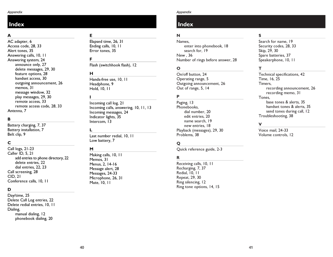 GN Netcom E2555 user manual Index 