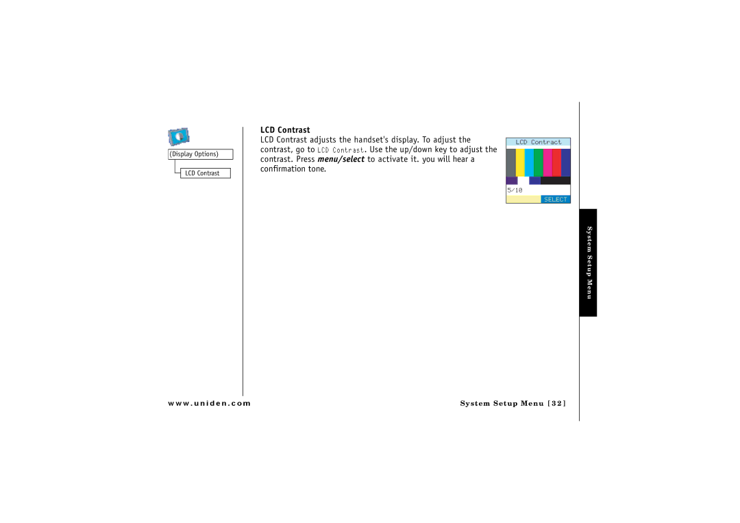 GN Netcom ELT 560 owner manual LCD Contrast 