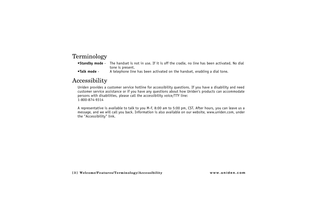 GN Netcom ELT 560 owner manual Terminology, Accessibility 