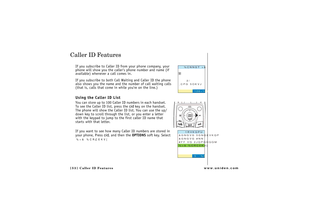 GN Netcom ELT 560 owner manual Caller ID Features, Using the Caller ID List 