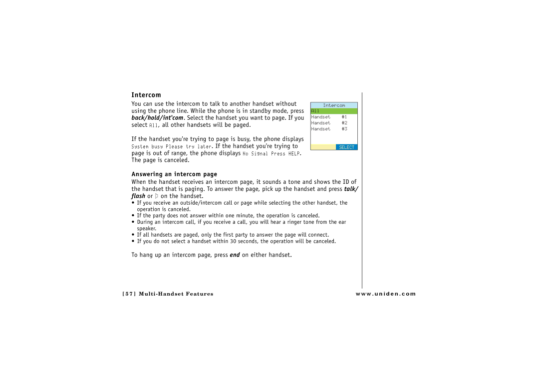 GN Netcom ELT 560 owner manual Intercom, Answering an intercom 