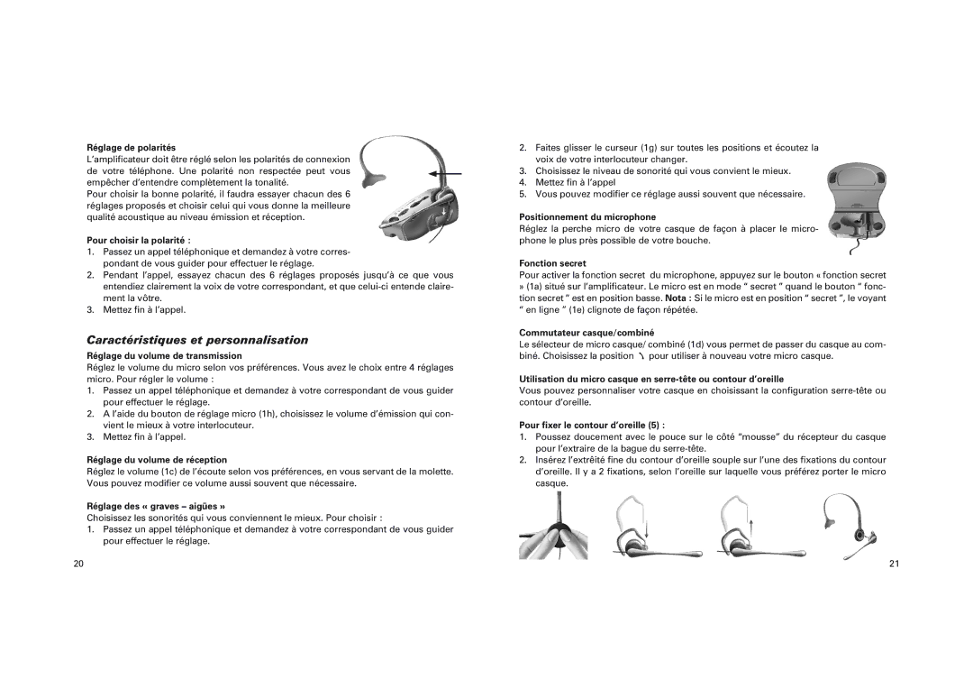 GN Netcom GN 4150 manual Caractéristiques et personnalisation 