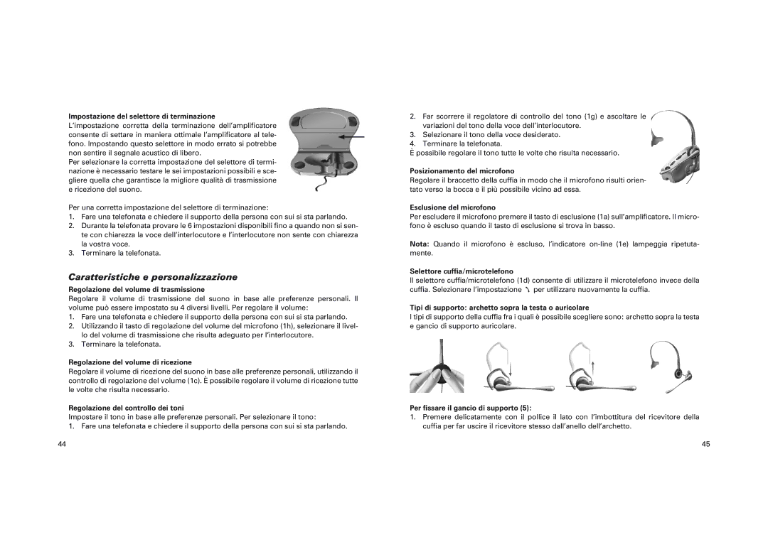 GN Netcom GN 4150 manual Caratteristiche e personalizzazione 