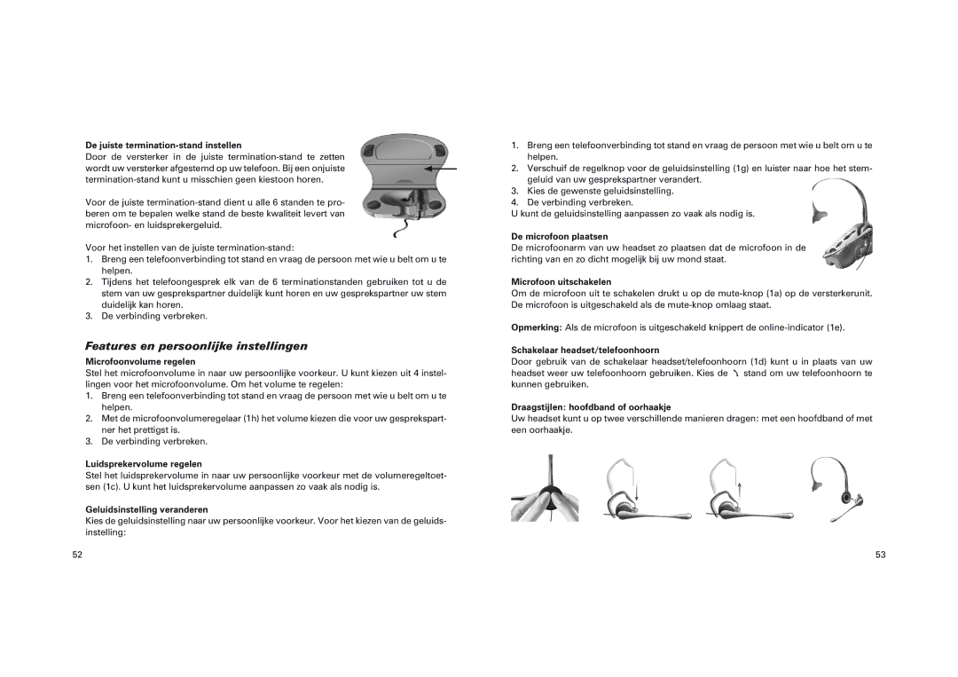 GN Netcom GN 4150 manual Features en persoonlijke instellingen 