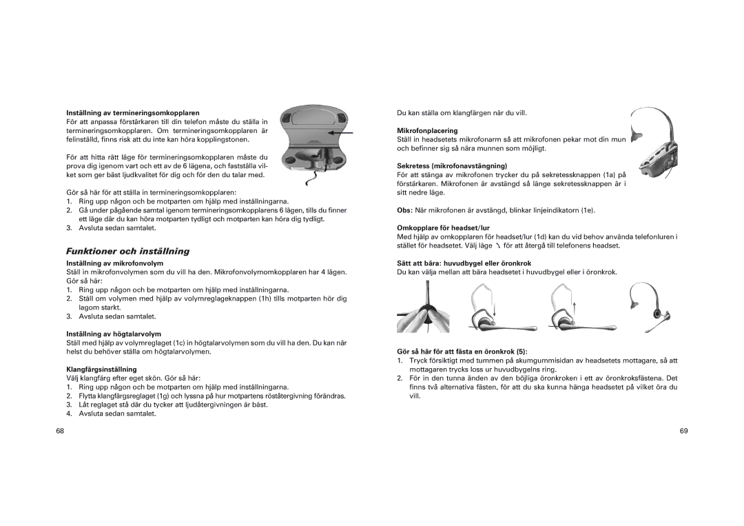 GN Netcom GN 4150 manual Funktioner och inställning 