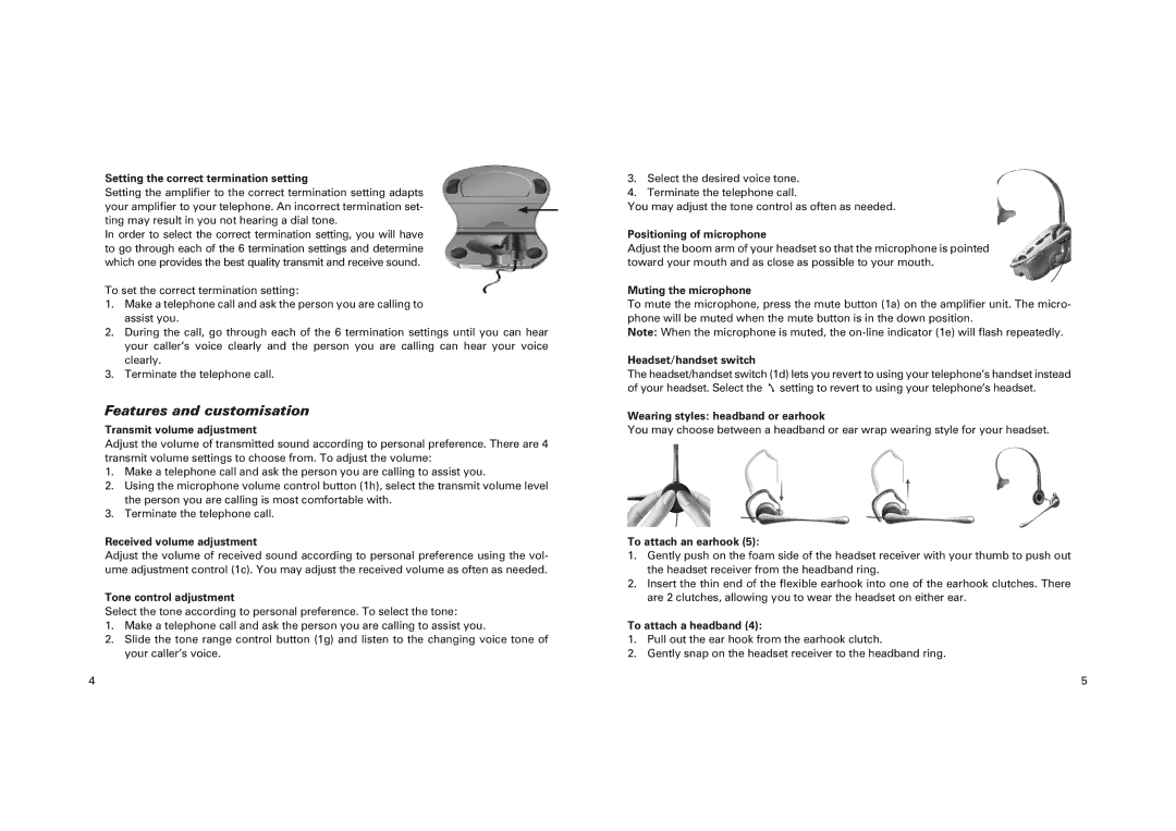 GN Netcom GN 4150 manual Features and customisation 