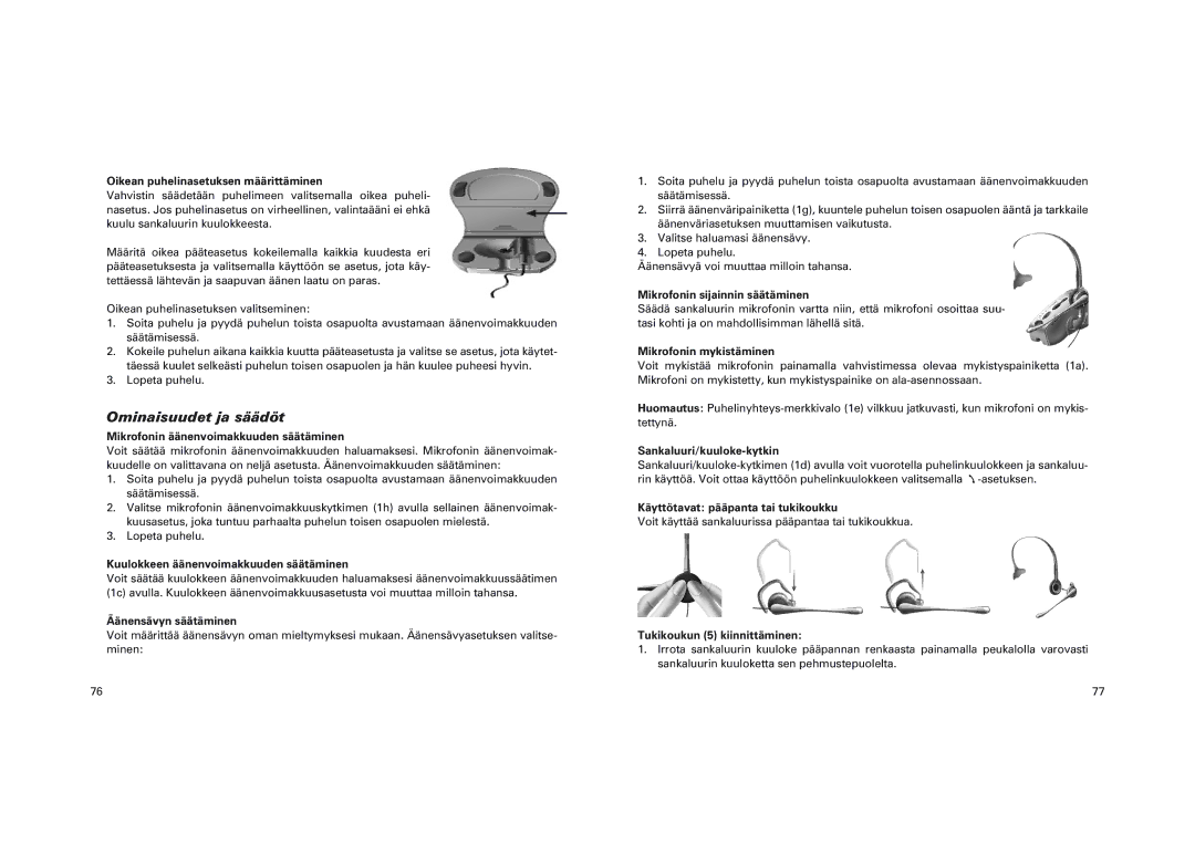 GN Netcom GN 4150 manual Ominaisuudet ja säädöt 