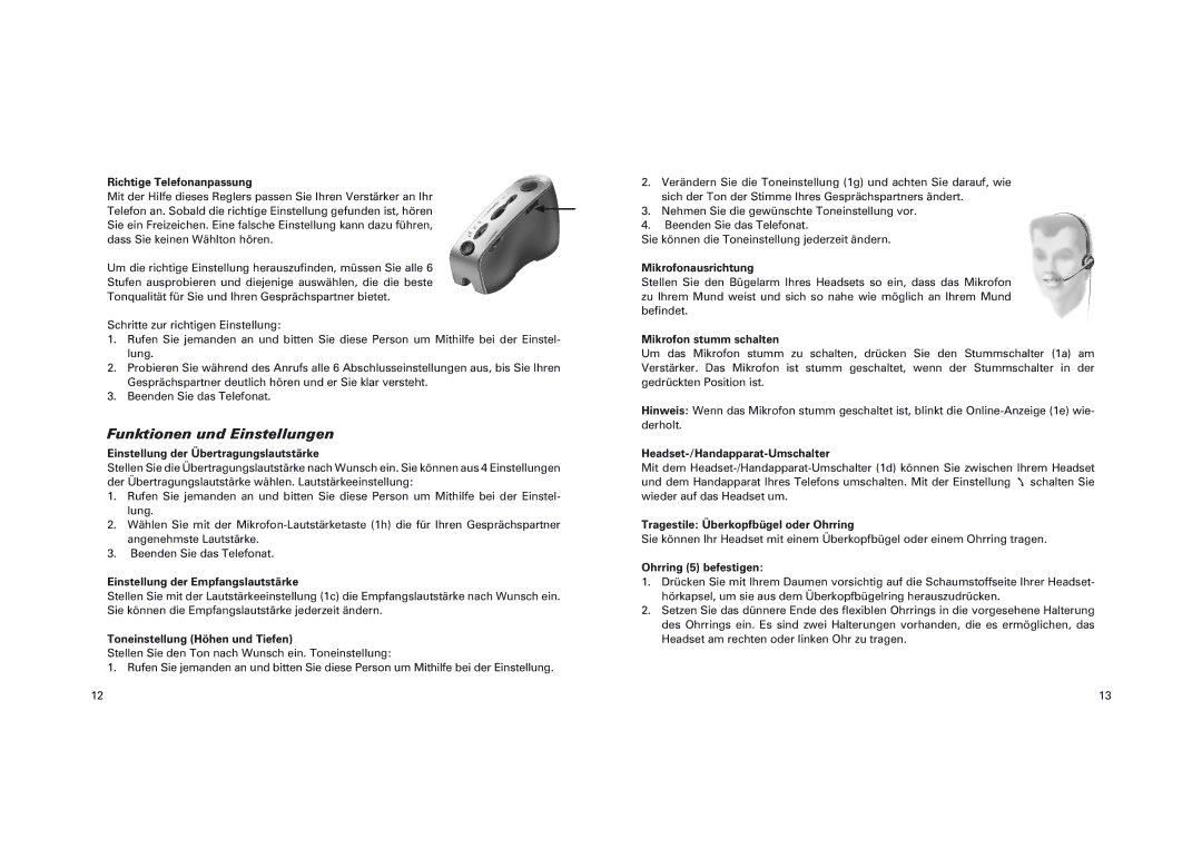 GN Netcom GN 4150 manual Funktionen und Einstellungen 