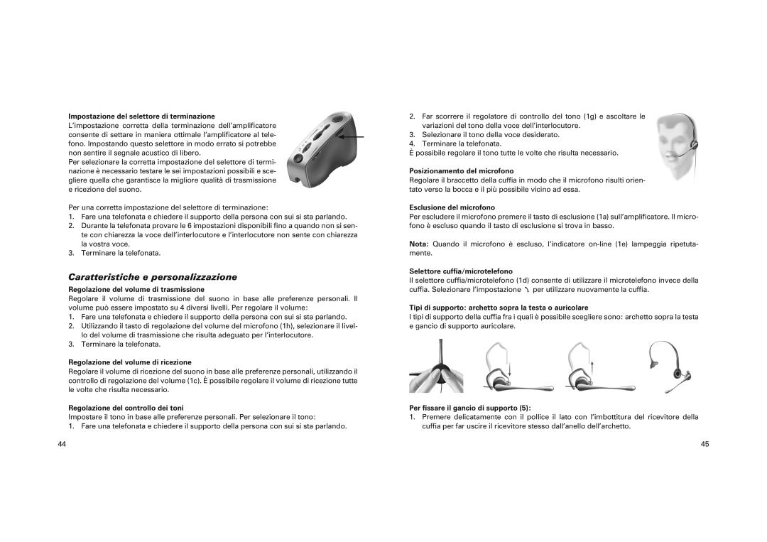 GN Netcom GN 4150 manual Caratteristiche e personalizzazione, Impostazione del selettore di terminazione 