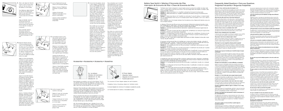 GN Netcom GN 8050 TCA manual On-Line Indicator AC Power Adapter 