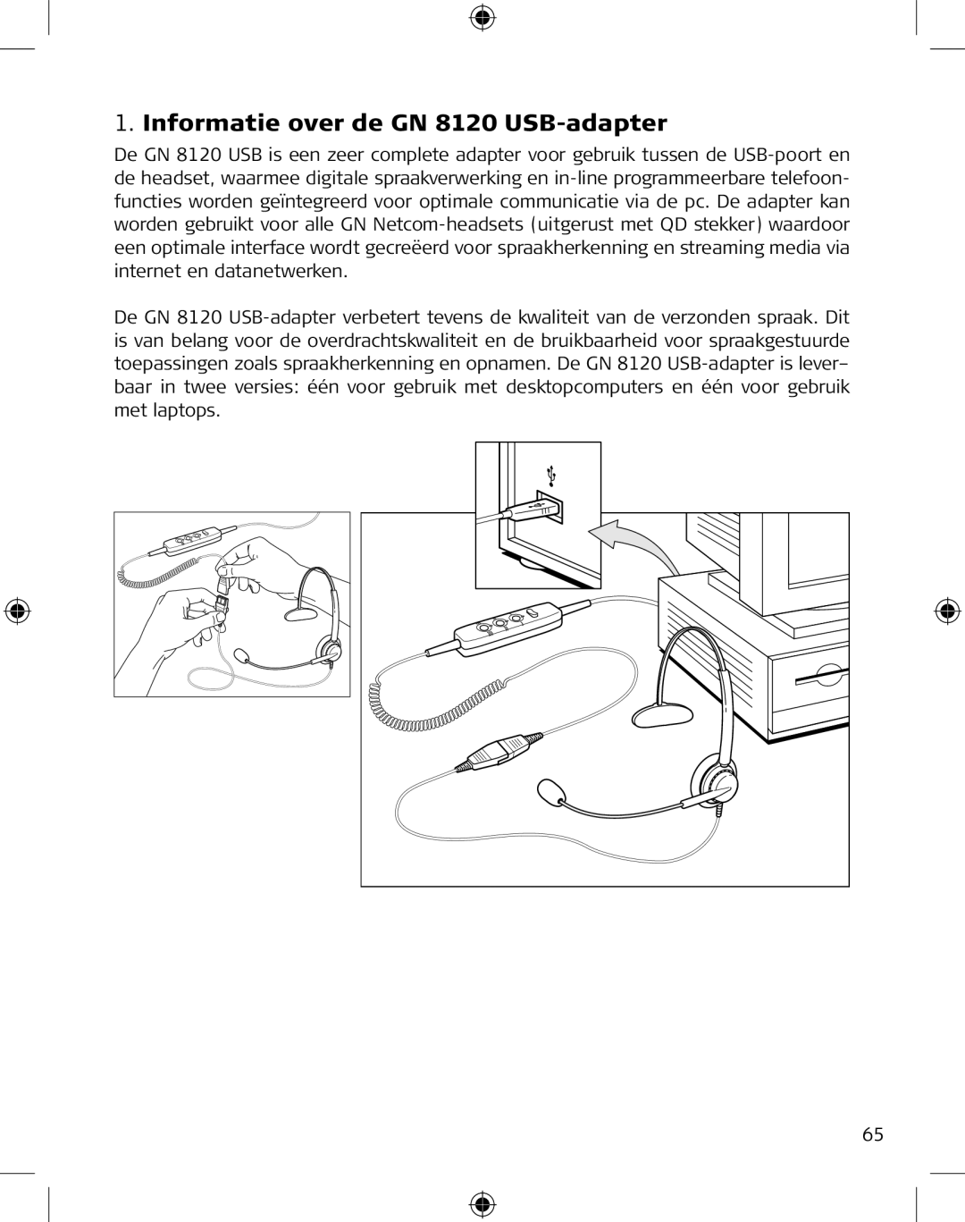 GN Netcom manual Informatie over de GN 8120 USB-adapter 