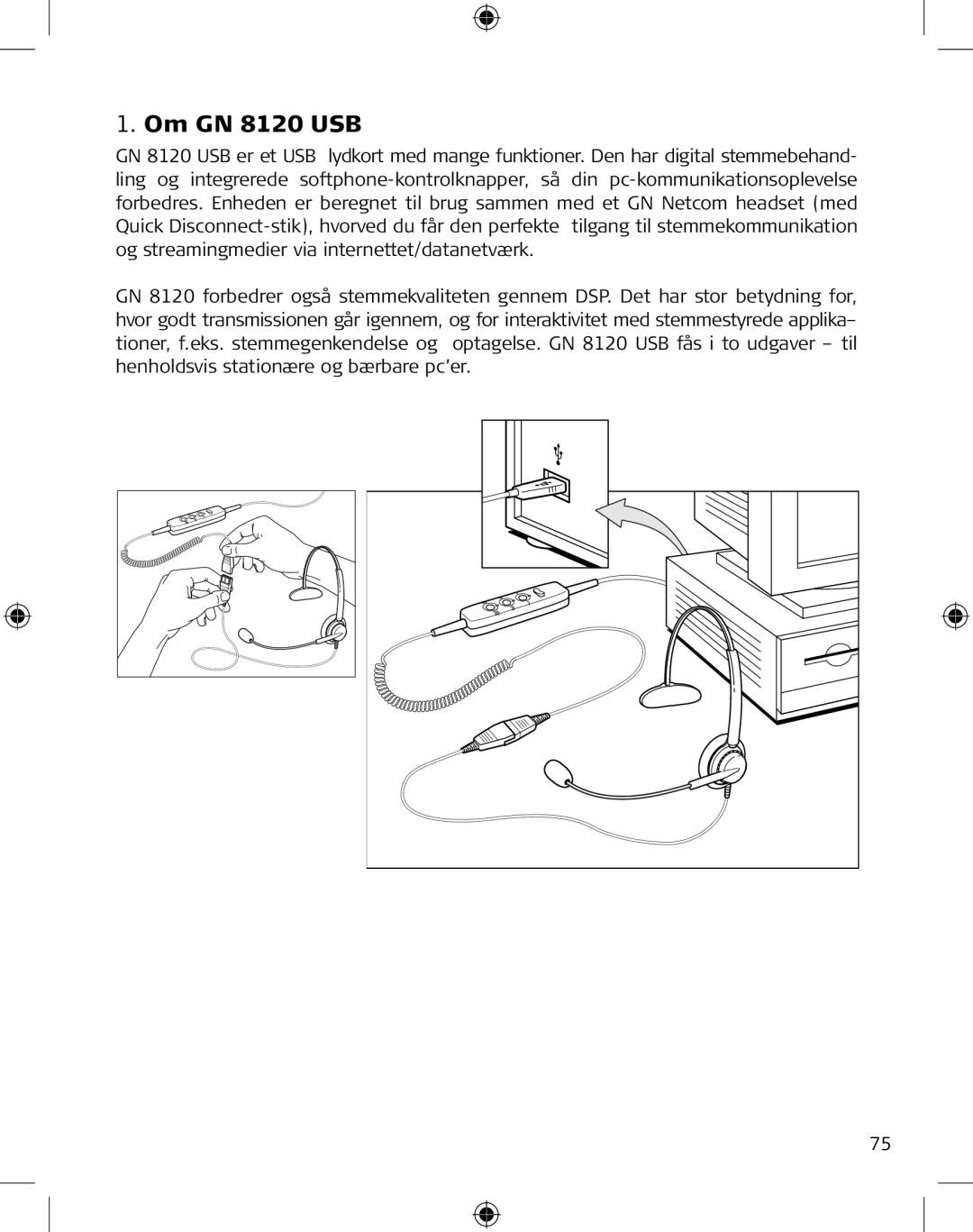 GN Netcom manual Om GN 8120 USB 