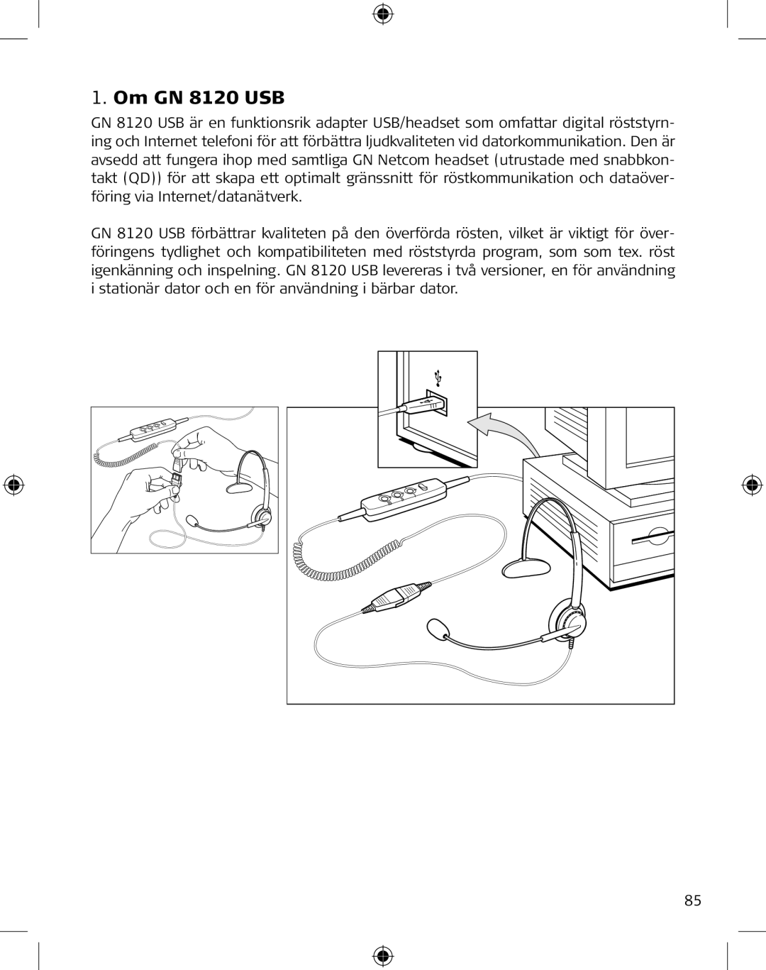 GN Netcom manual Om GN 8120 USB 