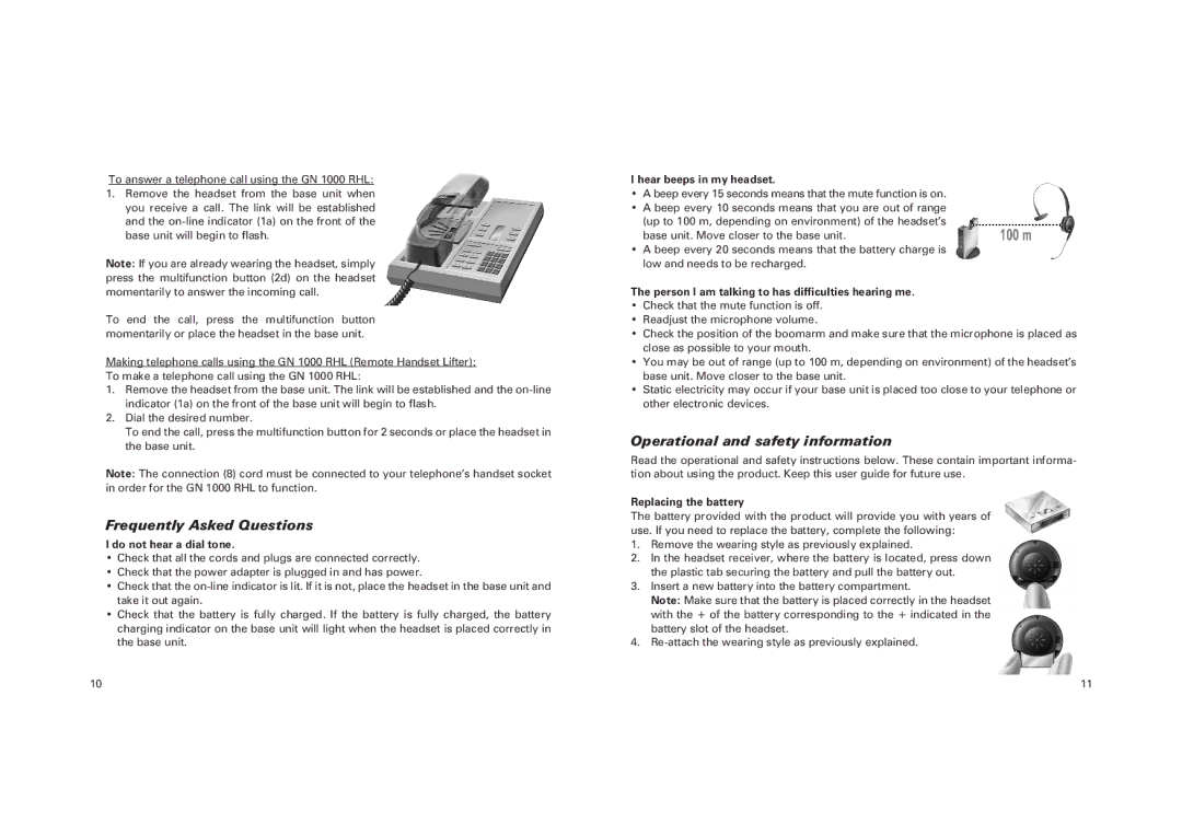 GN Netcom GN 9120 manual Frequently Asked Questions, Operational and safety information 