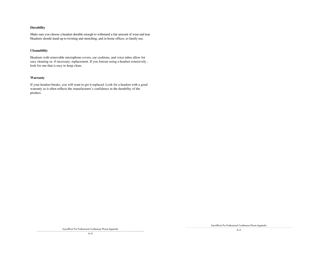 GN Netcom SE-220 installation instructions Durability, Cleanability, Warranty 