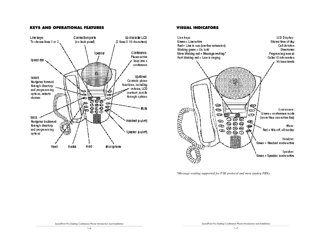 GN Netcom SE-220 installation instructions Keys and Operational Features Visual Indicators 