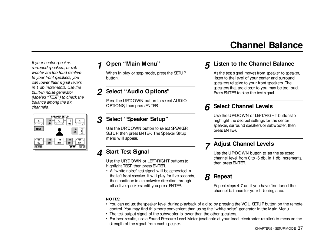 Go-Video DVS3100, 3000 manual Channel Balance 