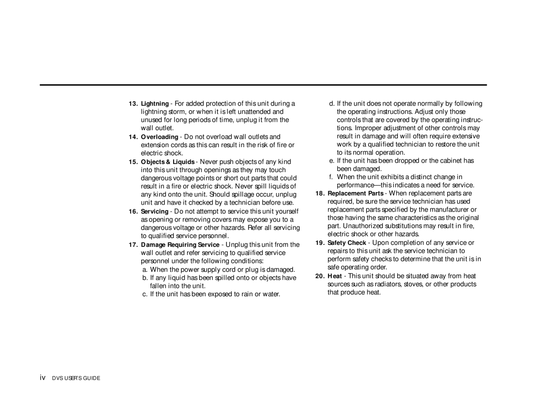 Go-Video 3000, DVS3100 manual Iv DVS USER’S Guide 