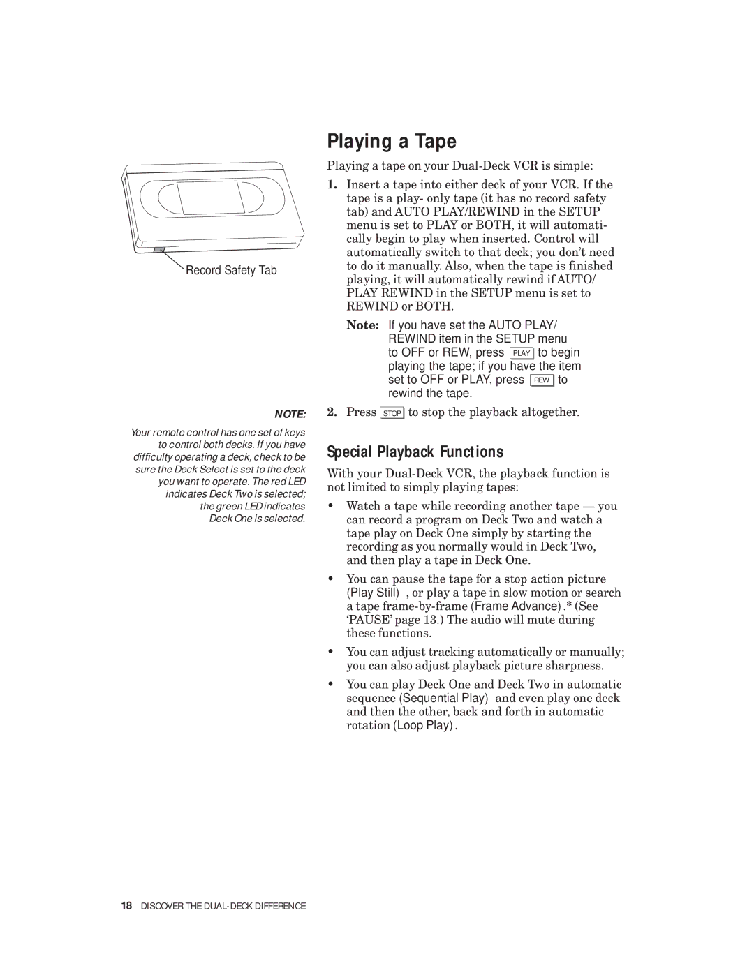 Go-Video 4-Head Hi-Fi, VHS-VHS manual Playing a Tape, Special Playback Functions 