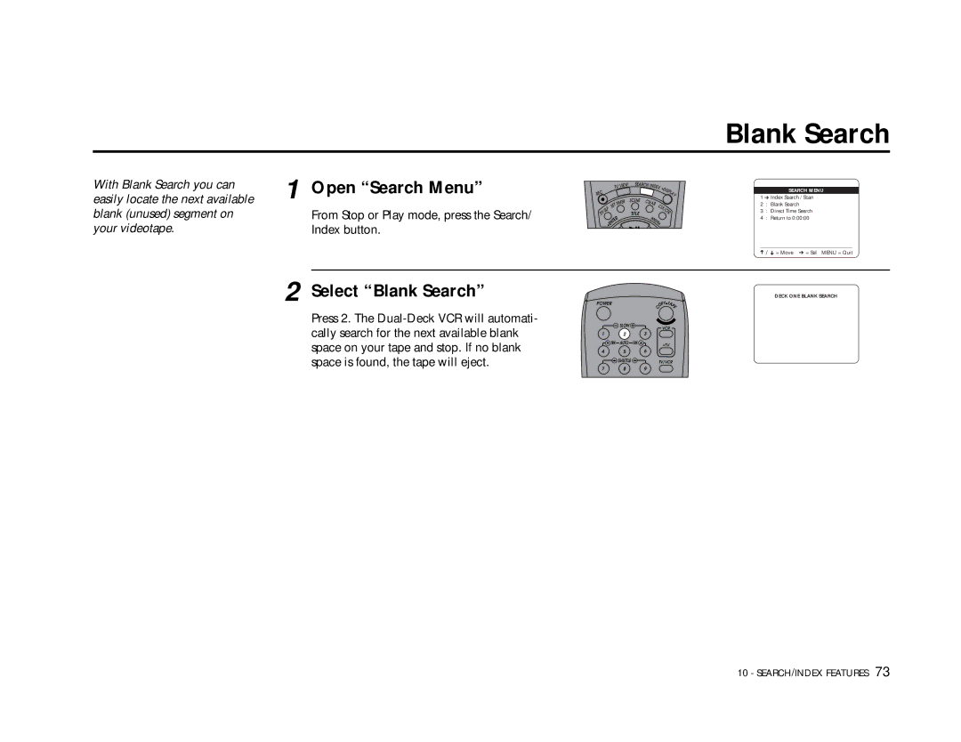 Go-Video DDV9355 manual Select Blank Search 