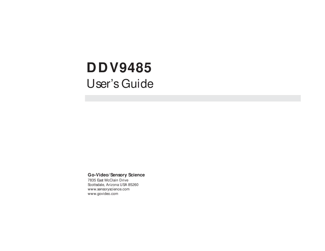 Go-Video DDV9485 manual 