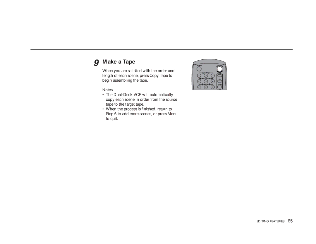 Go-Video DDV9485 manual Make a Tape 