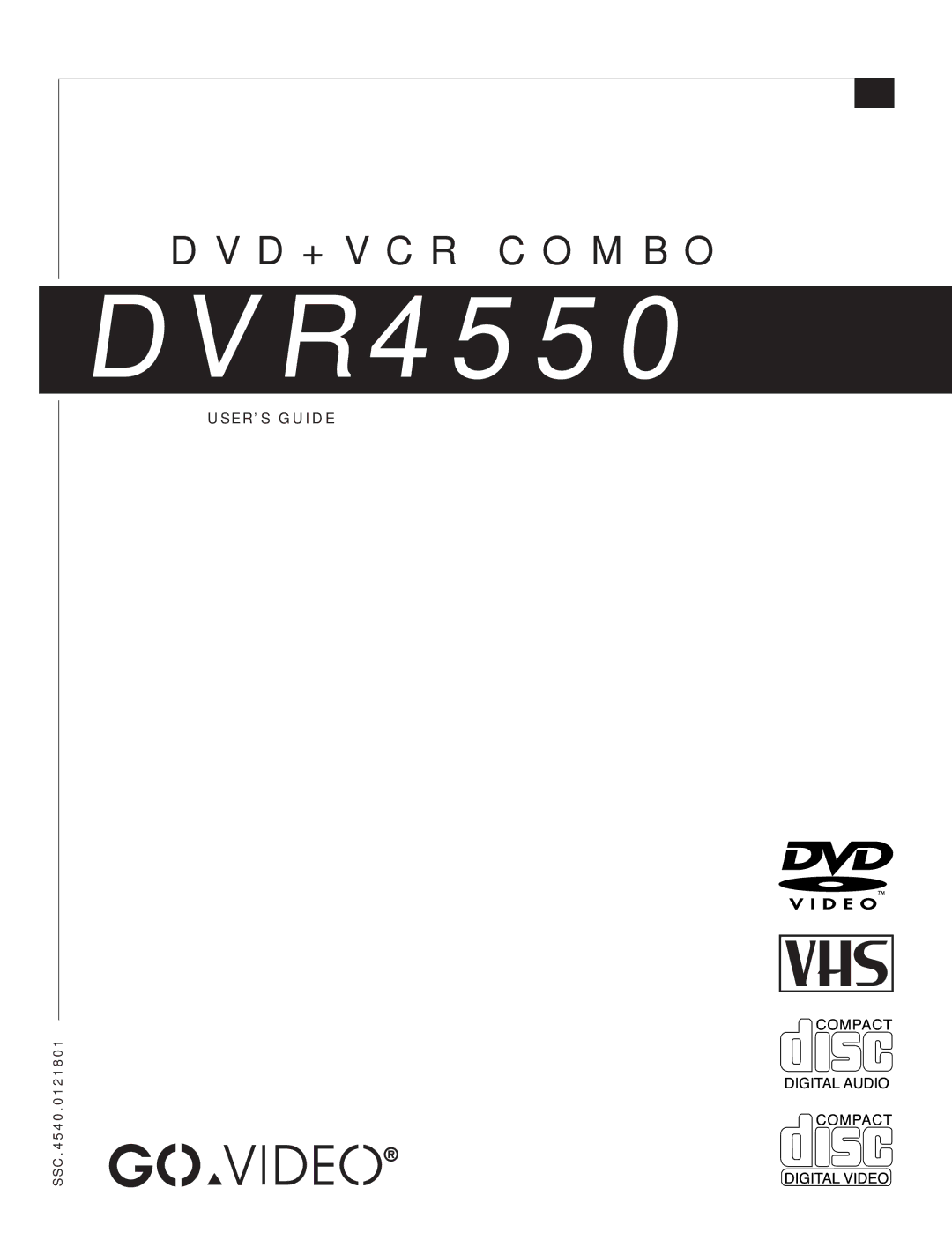 Go-Video DVR 4550 manual DV R 4 5 5 