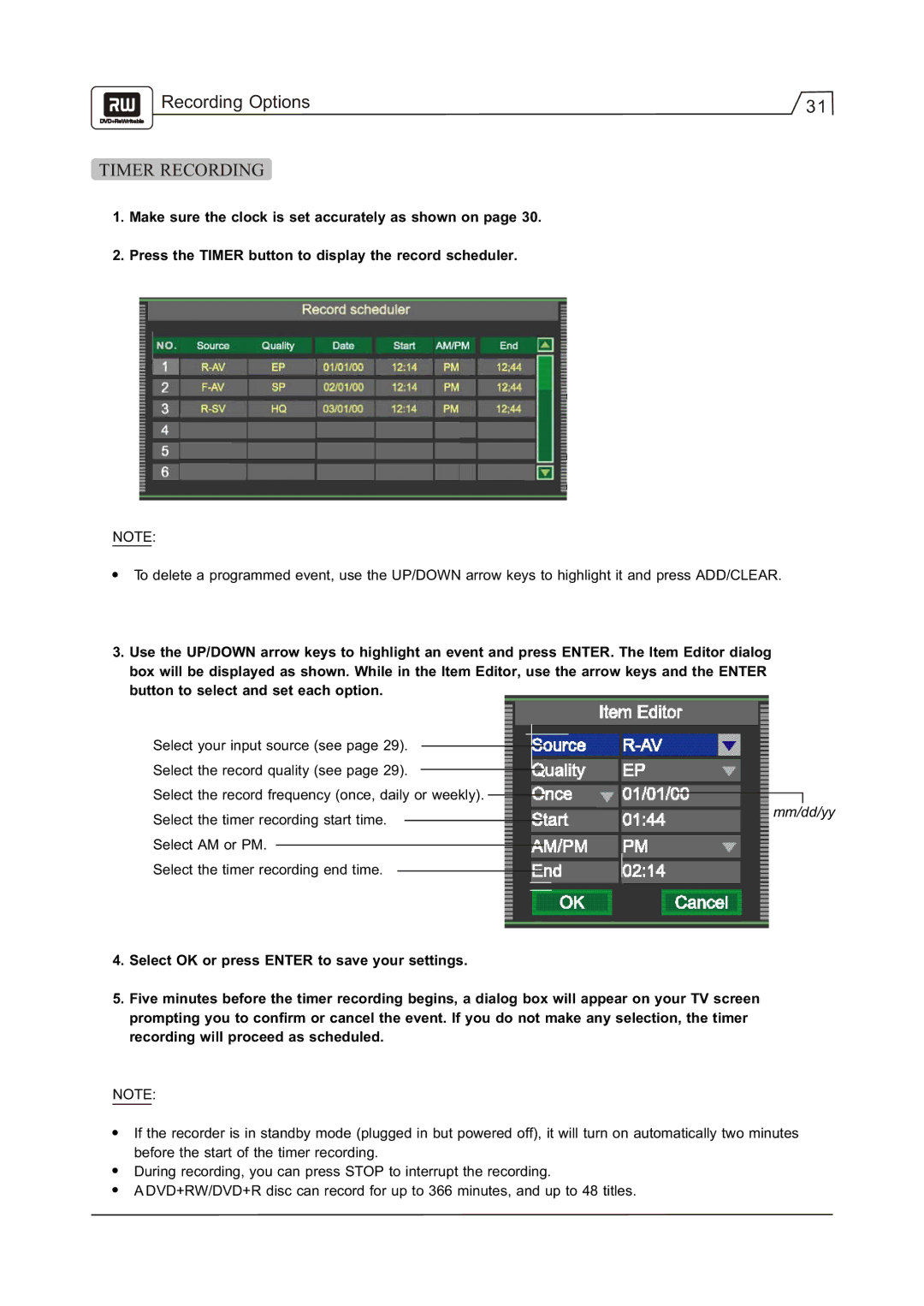 Go-Video R 6640 manual Timer Recording 