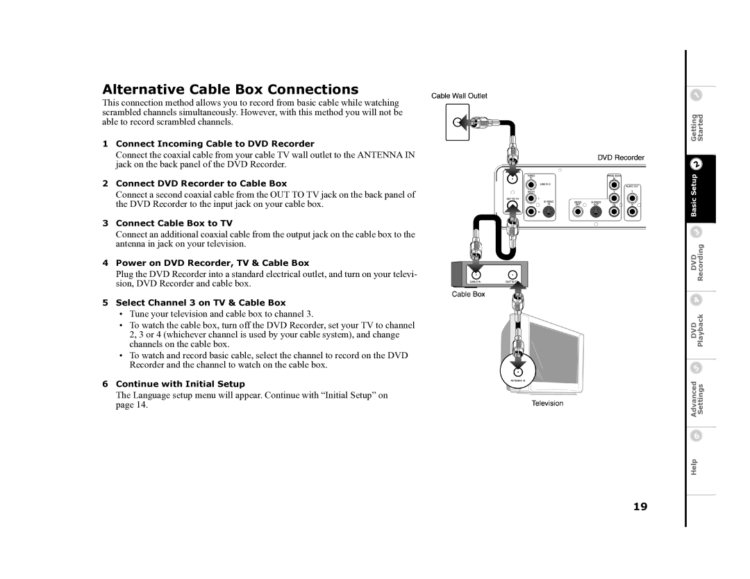 Go-Video R6530 manual Alternative Cable Box Connections 