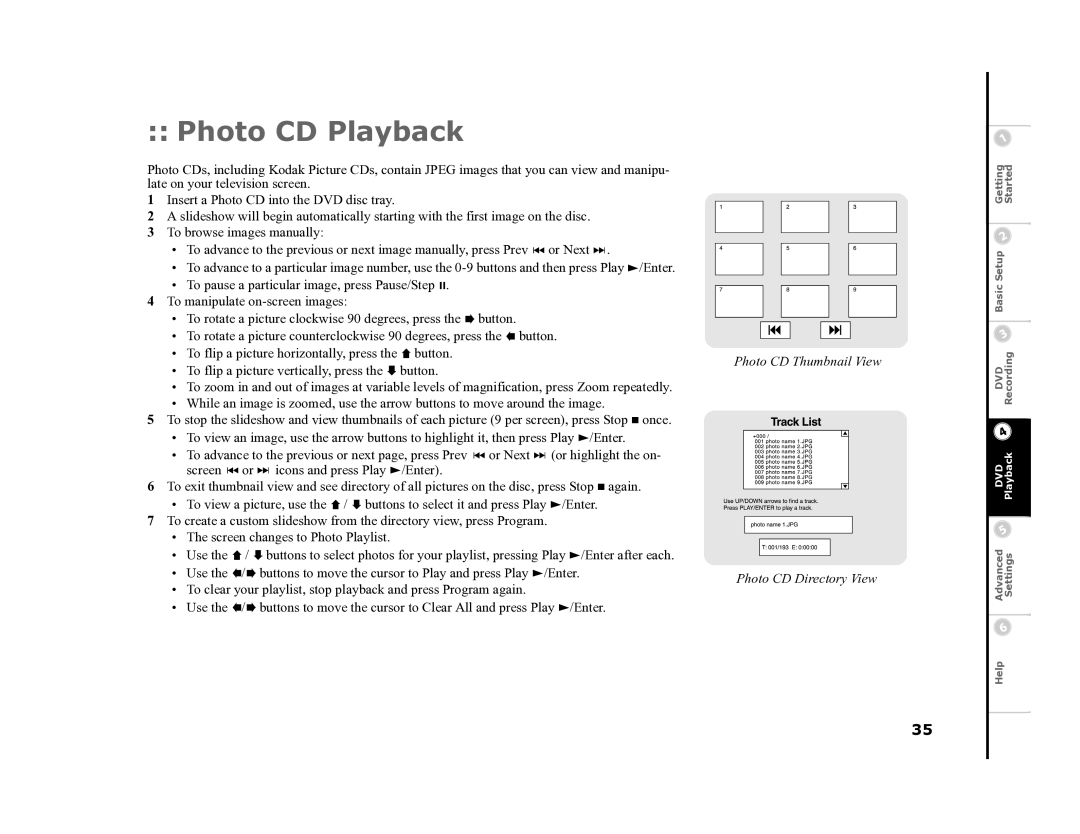 Go-Video R6530 manual Photo CD Playback 