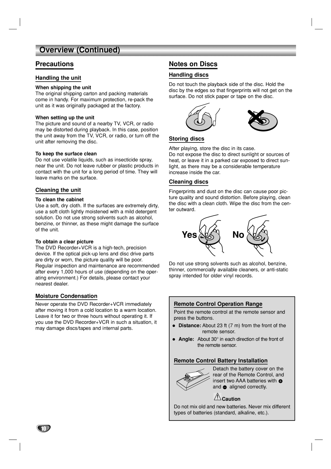 Go-Video VR3840 manual Precautions 