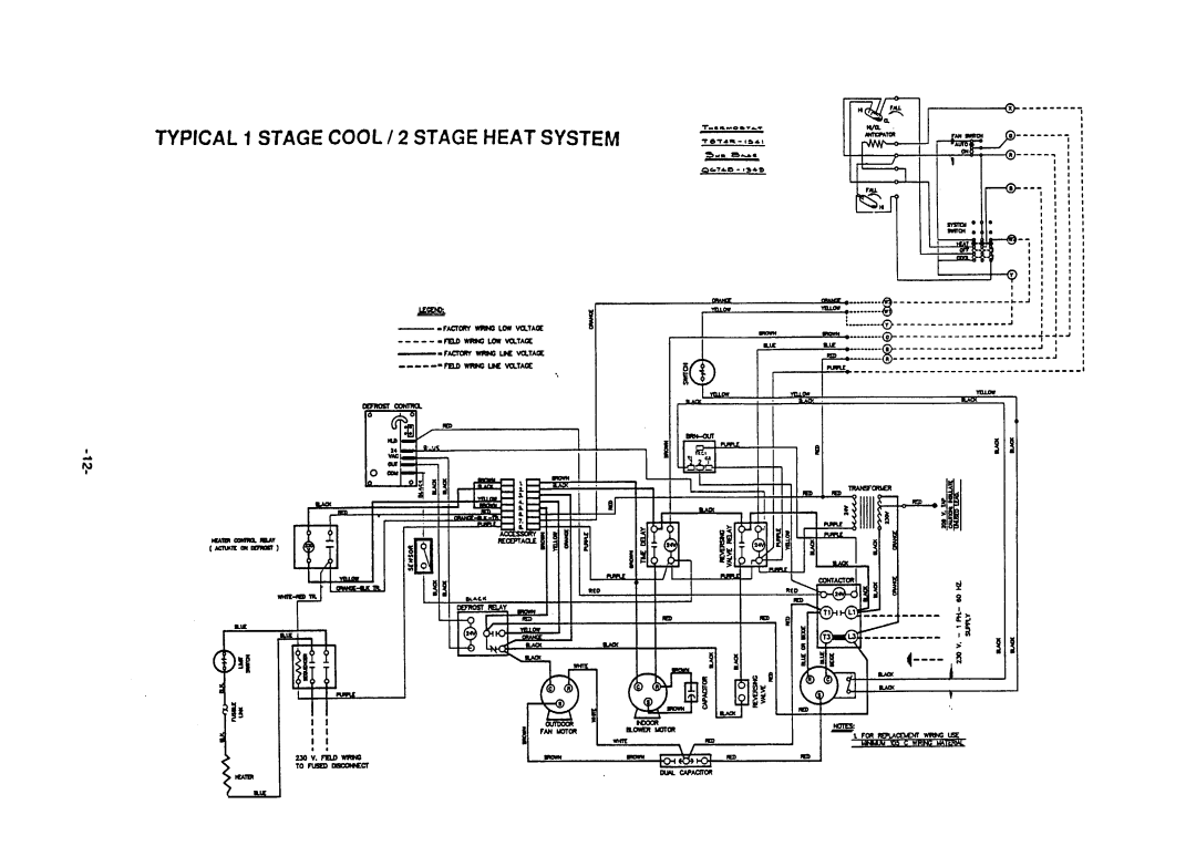 Goetti Air Conditioning Heat Pump manual Typical 1 Stage Cool / 2 Stage Heat System 