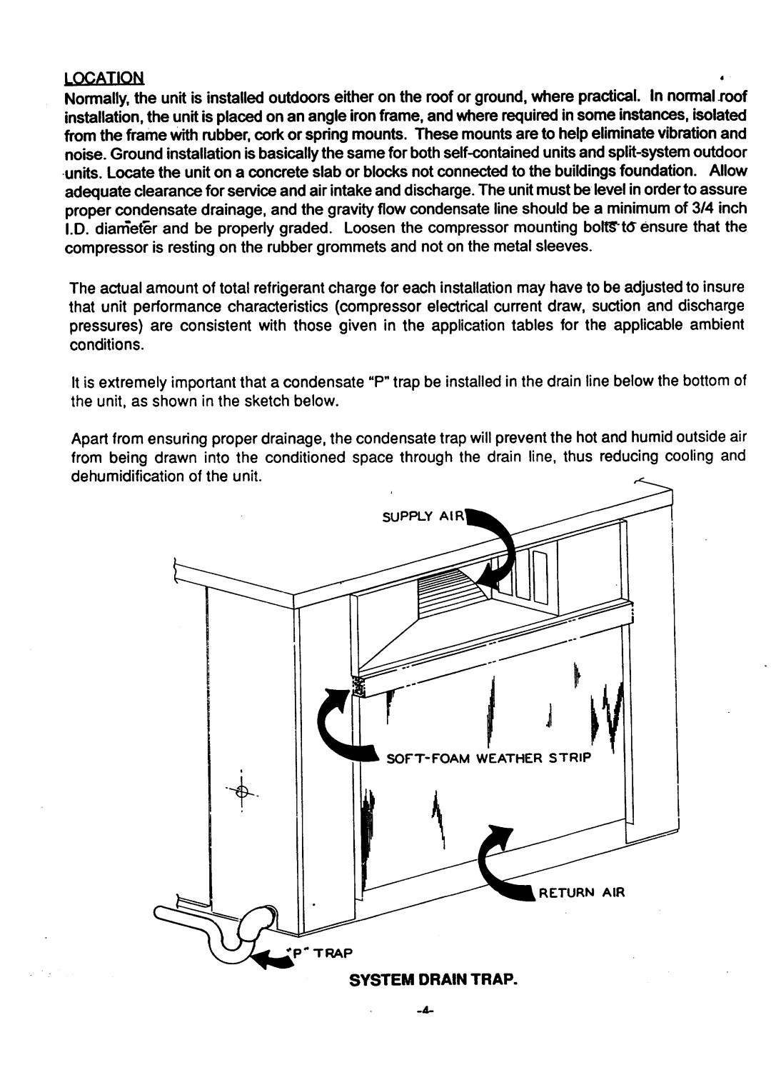 Goetti Air Conditioning Heat Pump manual System Drain Trap, Supply Ai Soft-Foamweather Strip Return Air 