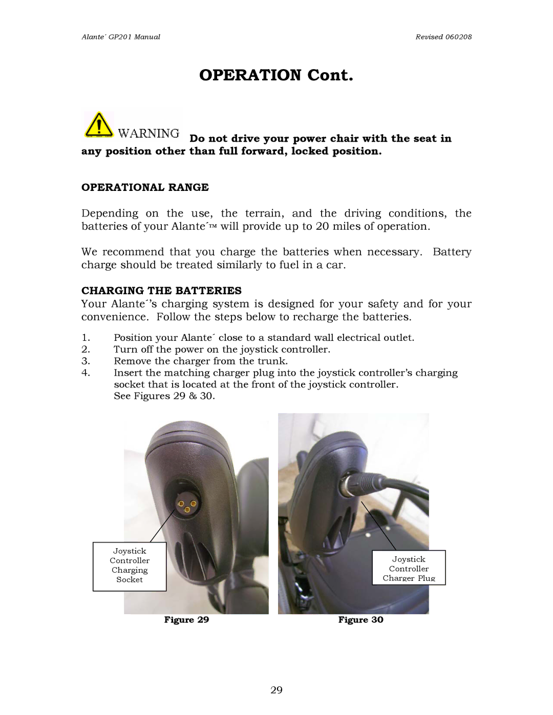 Golden Technologies GP201SS, GP201CC owner manual Operational Range, Charging the Batteries 