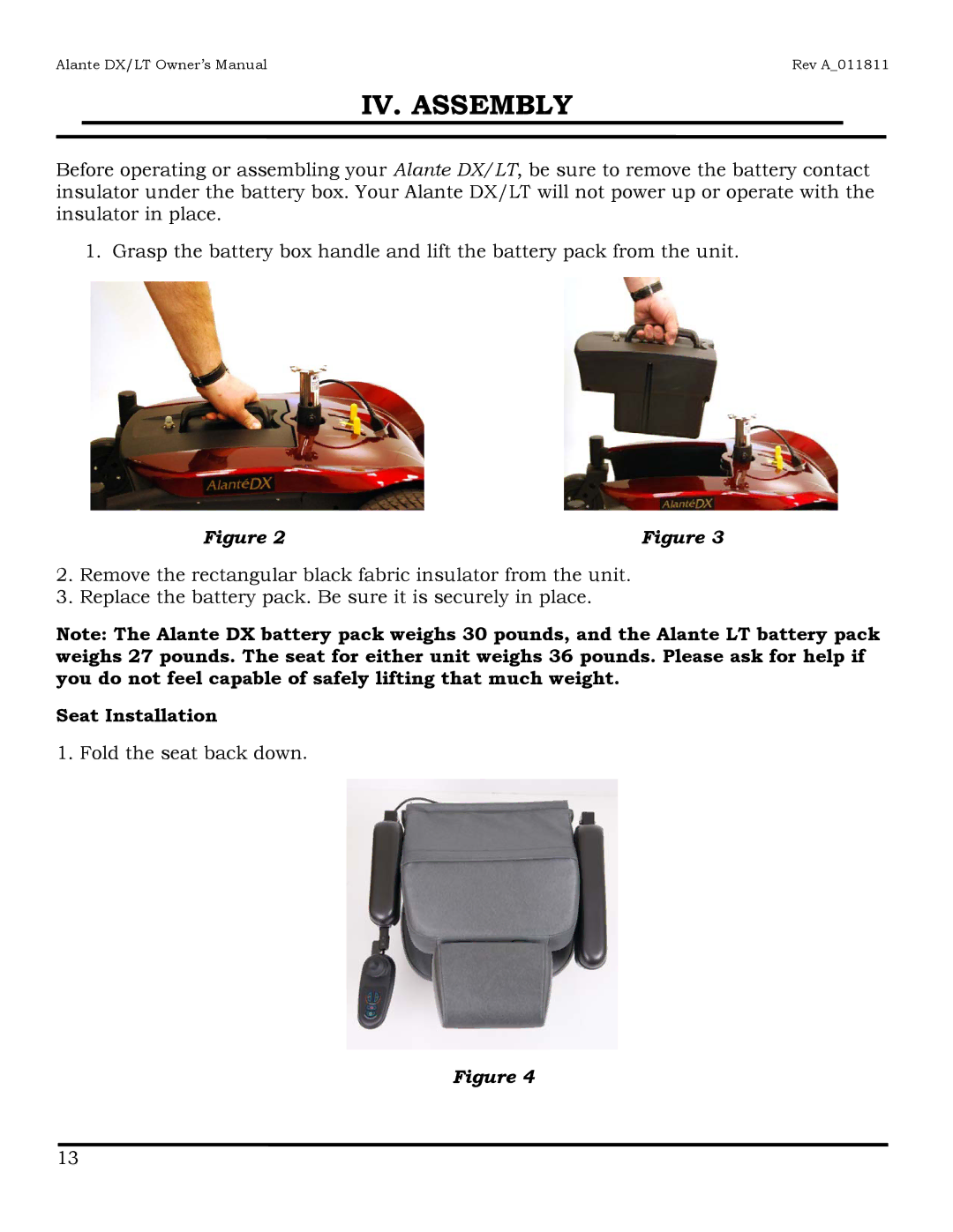 Golden Technologies GP215, GP204 owner manual Seat Installation 