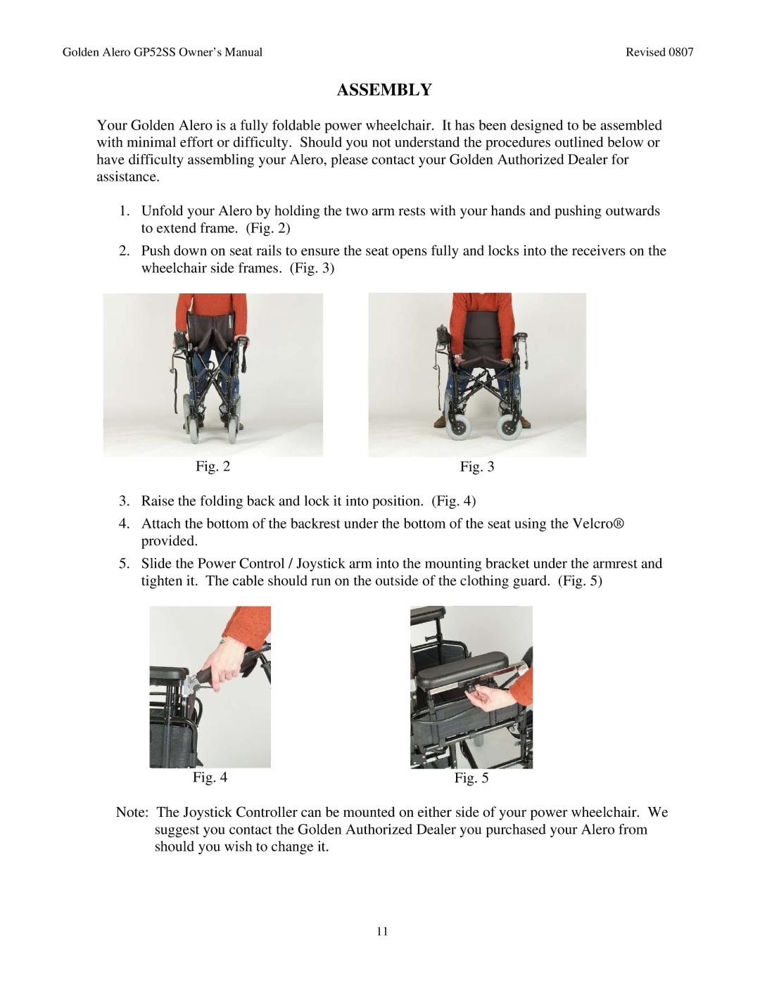 Golden Technologies GP52 owner manual Assembly 