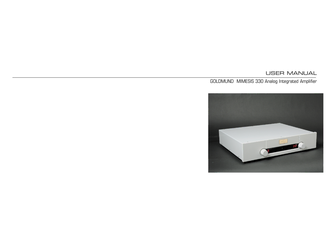 Goldmund MIMESIS 330 user manual Goldmund Mimesis 330 Analog Integrated Amplifier 