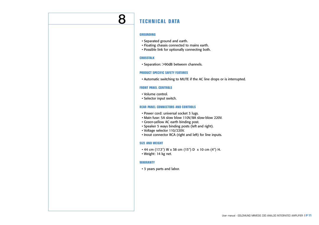 Goldmund MIMESIS 330 user manual Crosstalk 