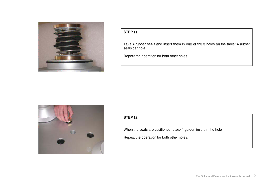 Goldmund Turntable user manual Step 