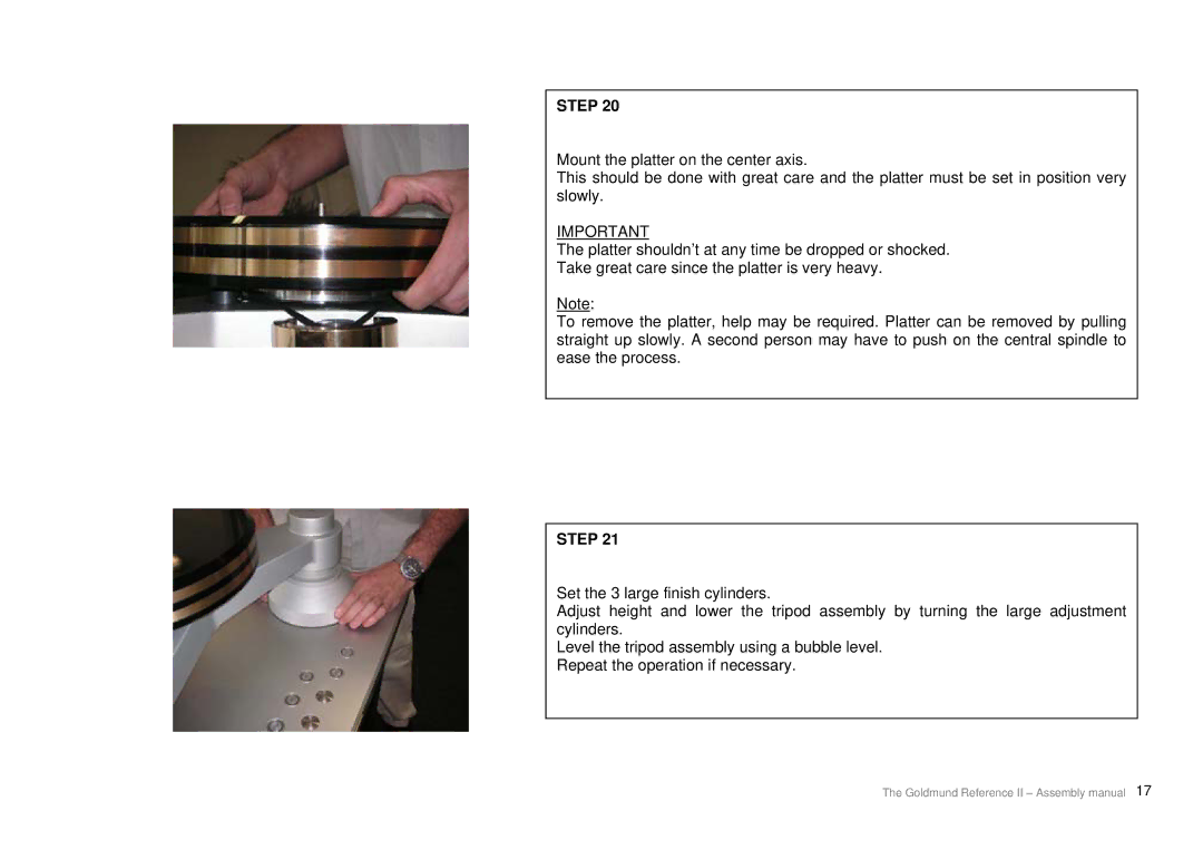 Goldmund Turntable user manual Step 