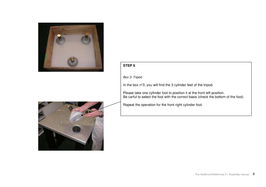 Goldmund Turntable user manual Step 