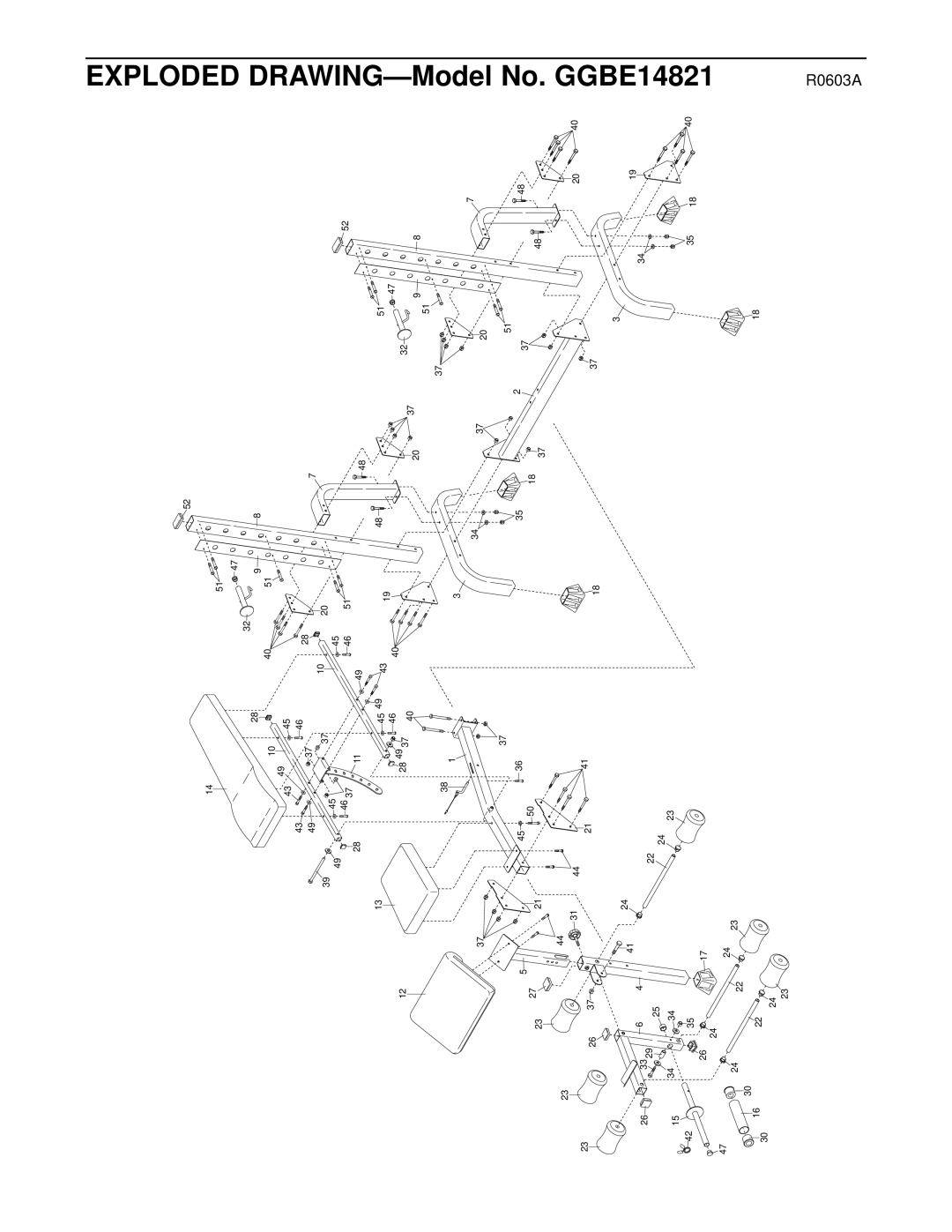 Gold's Gym GGBE14821, XR15 manual Exploded DRAWING-Model 