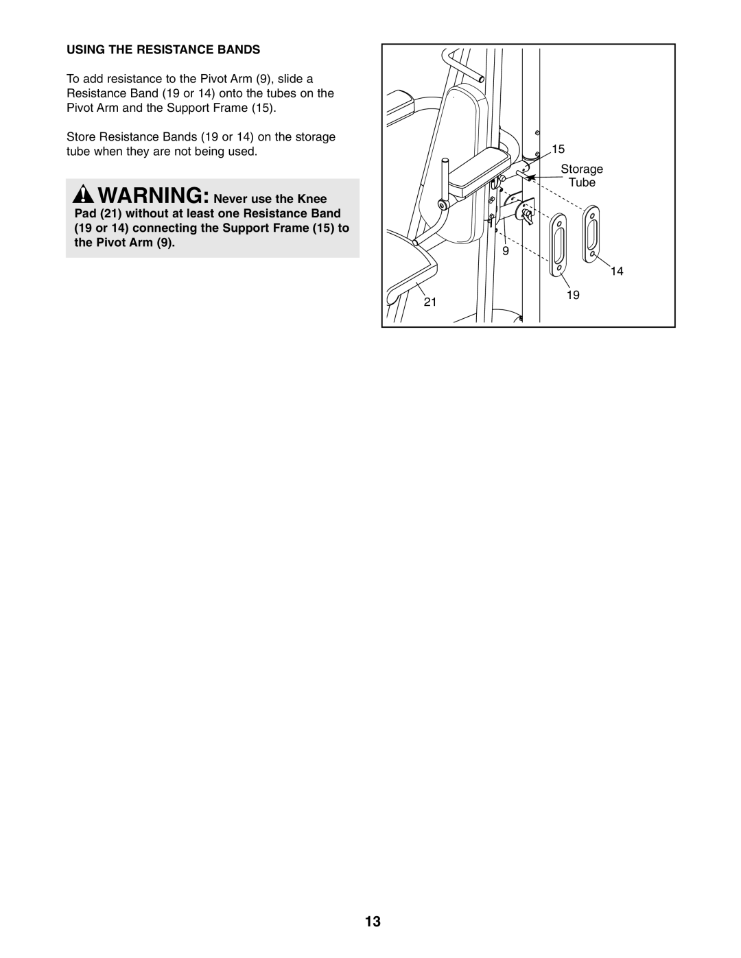 Gold's Gym GGBE1774.0 manual Using the Resistance Bands 