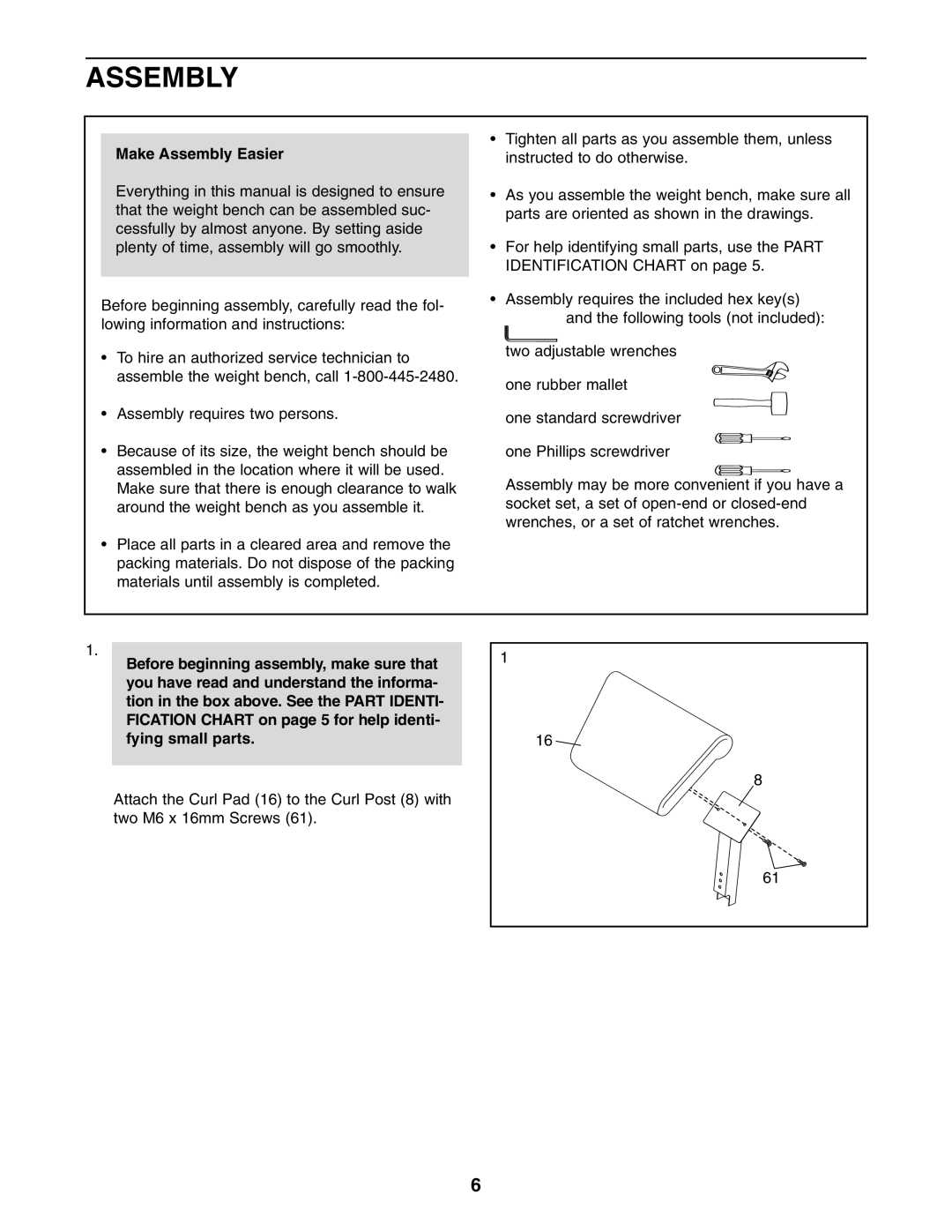 Gold's Gym GGBE25580 manual Make Assembly Easier 