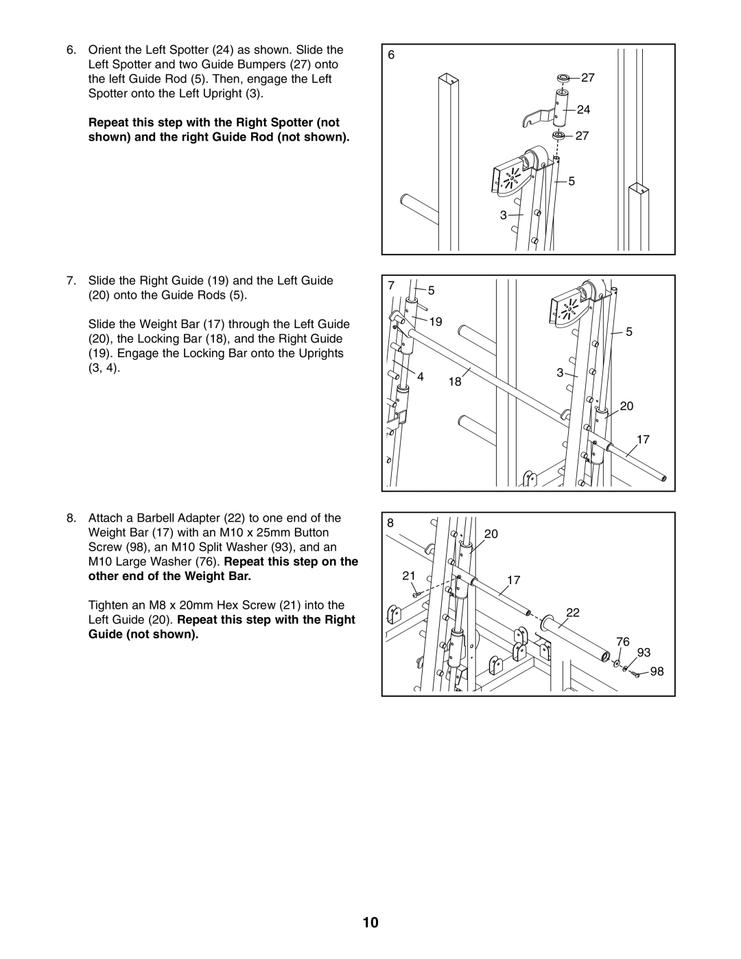 Gold's Gym GGBE6974.1 manual Guide not shown 