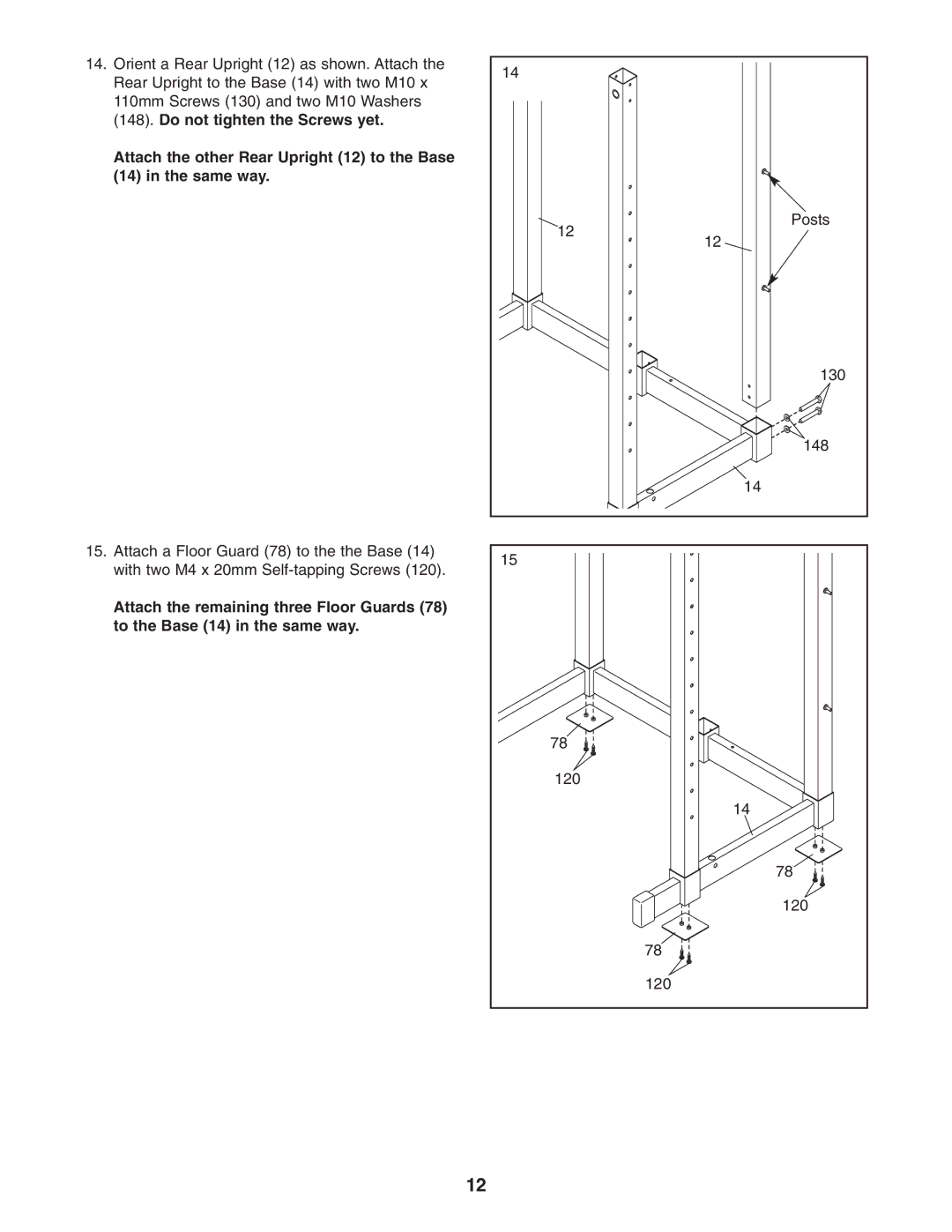 Gold's Gym GGBE8057.0 manual Posts 