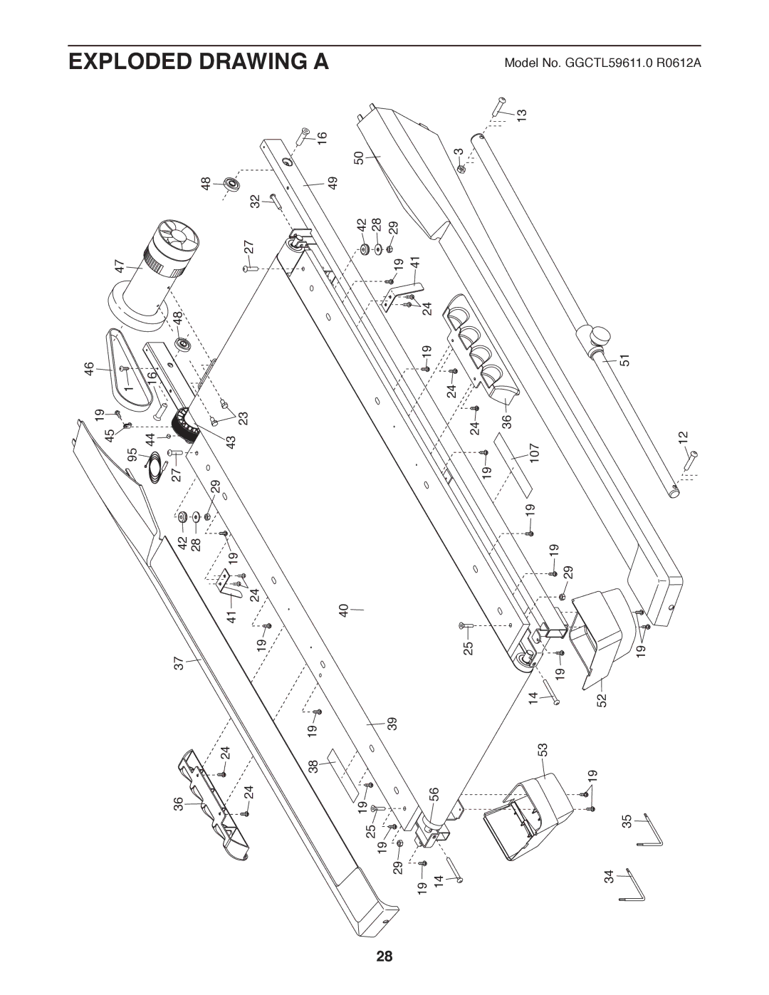 Gold's Gym GGCTL59611.0 manual Exploded Drawing a 